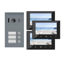 Klingelanlage Türstation BX3 titangrey und 3x Monitor BX7 - 2 Draht Technik 170 Grad Winkelkamera