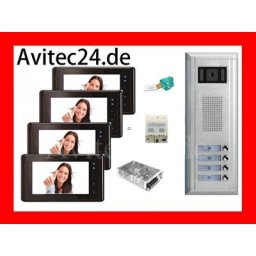 VIDEO TÜRSPRECHANLAGE 4 FAMILIEN 2 DRAHT TECHNIK SONY CCD