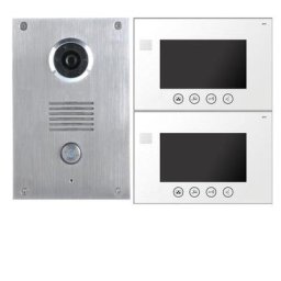 Türsprechanlage mit Kamera VT551 + 2xVT670W-Weiss