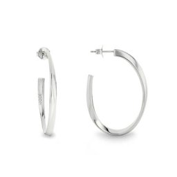JOOP! Creolen für Damen, 925 Sterling Silber Ohrringe Weiss