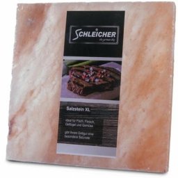 Schleicher® Premium BBQ Grill Salzstein - Größe XL - 2er Set Salzstein zum Grillen Maße: 20x20x2,5cm