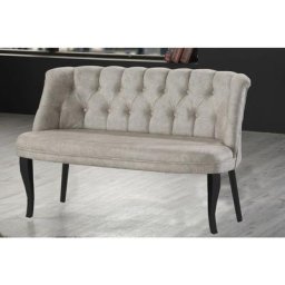 Armens 2-Sitzer Sofa mit Schwarzen Beinen, Creme - Beinfarbe:SchwarzStofffarbe:Creme