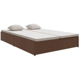 Vidaxl - Sonnenliege mit Auflagen Poly Rattan Braun Braun