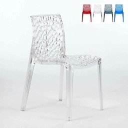 Stapelbarer transparenter Polycarbonat-Stuhl für Bars und Restaurants Gruvyer Farbe: Transparent