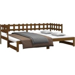 Vidaxl - Tagesbett Ausziehbar Honigbraun 2x(80x200) cm Massivholz Kiefer Braun
