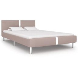 Bettgestell Cappuccino-Braun Kunstleder 120x200 cm Vidaxl Beige