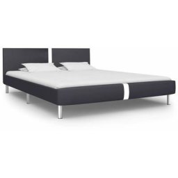 Bettgestell Schwarz Kunstleder 140 x 200 cm Vidaxl Schwarz