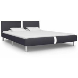 Bettgestell Schwarz Kunstleder 120 x 200 cm Vidaxl Schwarz