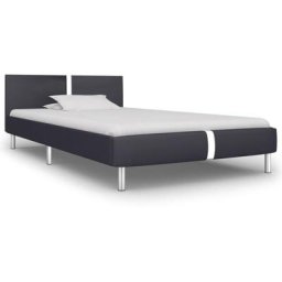 Bettgestell Schwarz Kunstleder 90 x 200 cm Vidaxl Schwarz