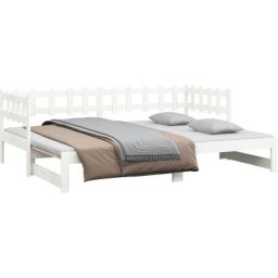 Vidaxl - Tagesbett Ausziehbar Weiß 2x(90x200) cm Massivholz Kiefer Weiß