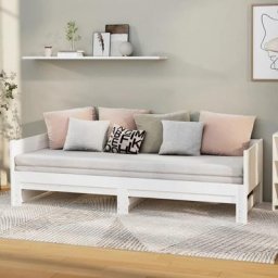 Ausziehbares Tagesbett Doppelbett Bett für Schlafzimmer Weiß Massivholz Kiefer 2x(90x200) cm