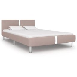 Bettgestell Cappuccino-Braun Kunstleder 140x200 cm Vidaxl Beige