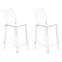 Set aus 2 Barhockern Transparenter Kunststoff 99 cm Sitzhöhe Thekenstuhl