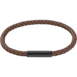 Herren Armband ""Wrapped & Braided 35000103"", Leder/Edelstahl