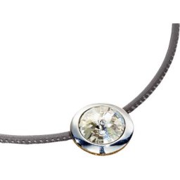 Damen Collier, 925er Silber/Leder