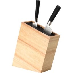 Messerblock, Gummibaumholz, integrierter Utensilienbehälter