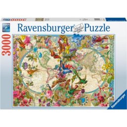 Puzzle ""Weltkarte mit Schmetterlingen"", 3000 Teile