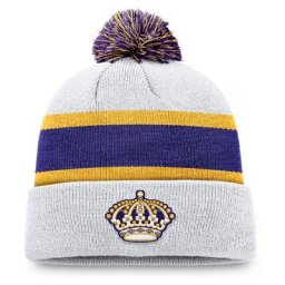 Herren Fanatics Branded White Los Angeles Kings Special Edition 2.0 Strickmütze mit Bündchen und Bommel