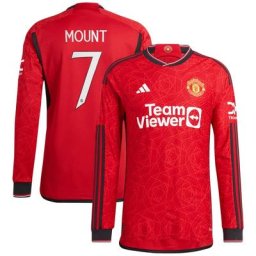 Manchester United Cup adidas Home Authentic Trikot 2023-24 – Langarm – mit Mount 7-Aufdruck