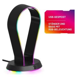 Stealth LED Headset Ständer mit USB Ports Gaming-Headset Zubehör (12 RGB Beleuchtungseffekte)