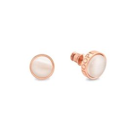 JOOP! Ohrstecker für Damen, Edelstahl, Glas Ohrringe Weiss