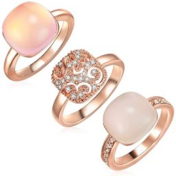 Lulu & Jane Schmuckset Metall-Legierung verziert mit Kristallen von Swarovski® in Roségold Schmuck-Set Damen
