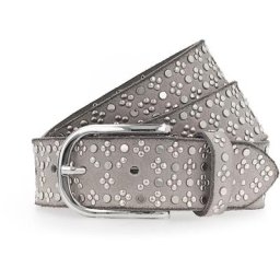 b.belt Nietengürtel Leder Gürtel Grau Damen