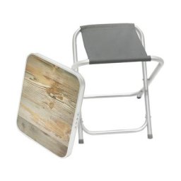 Klappbarer Campinghocker mit Tisch aus Aluminium Leichter kleiner Aussenstuhl für Camping, Angeln,