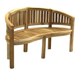 3er Bananenbank Teakbank 150 cm - Home Feeling