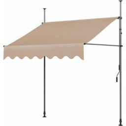 Klemmmarkise Balkonmarkise Sonnenschutz mit Handkurbel, UV-beständig höhenverstellbar, aus Metall