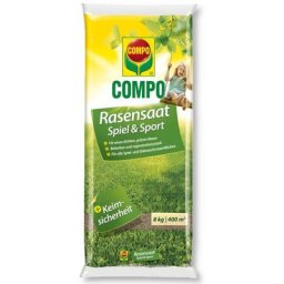 Rasensaat Spielrasen Sportrasen 8 kg Rasensamen Grassamen Familienrasen - Compo