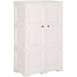 Kunststoffschrank 79x43x125 cm Holzdesign Weiß