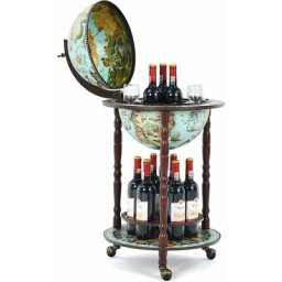 Costway - Weinregal mit Rollen Globusbar Vintage Barwagen Servicewagen ,Beweglicher Weinstaender