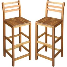 Barhocker 2 Stk. Massivholz Akazie Vidaxl Braun