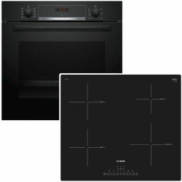 Bosch - herdset Backofen + Induktionskochfeld autark 60cm Teleskopauszug 3D-Heißluft