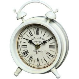 Ambiente Haus Tischuhr Tischuhr aus Metall - weiß 16cm