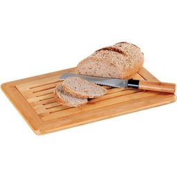 KESPER for kitchen & home Schneidebrett, Bambus, für Brot, mit Krümelfach