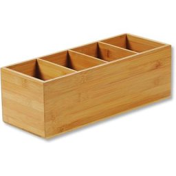 KESPER for kitchen & home Besteckkasten, 100% FSC®-zertifizierter Bambus, für Besteck, Servietten, Deko