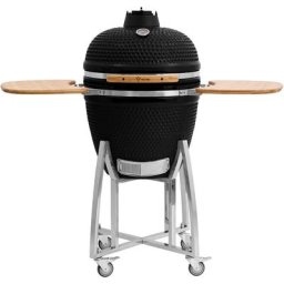 Kamado Grill Holzkohlegrill ø 46 cm kuro mit Bambusablage, Thermometer, Schwarz - Bbq-toro