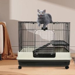Dyhf - Kleintierkäfig Nagerkäfig mit Tür Nagervoliere Voliere Metall Nager Meerschweinchen