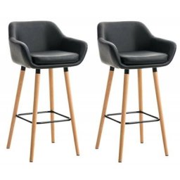 CLP - 2er Set Barhocker Grant Kunstleder-schwarz