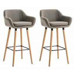CLP - 2er Set Barhocker Grant Kunstleder-taupe