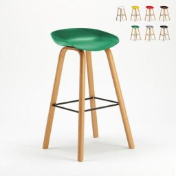 Superstool - Towerwood Barhocker Barstuhl für Esszimmer Küche Café mit Holzeffekt Farbe: Dunkel Grün