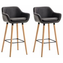 CLP - 2er Set Barhocker Grant Kunstleder-braun