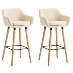 CLP - 2er Set Barhocker Grant Kunstleder-creme