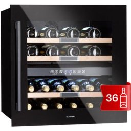 Getränkekühlschrank Vinsider, 2 Zonen Weinkühlschrank, Kühlschrank mit Glastür, Leiser