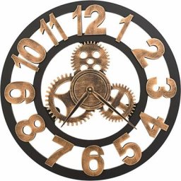 Wanduhr Metall 58 cm Golden und Schwarz