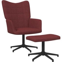 Relaxsessel mit Hocker Weinrot Stoff vidaXL - Rot