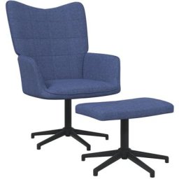 Vidaxl - Relaxsessel mit Hocker Blau Stoff Blau