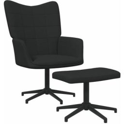 Vidaxl - Relaxsessel mit Hocker Schwarz Stoff Schwarz